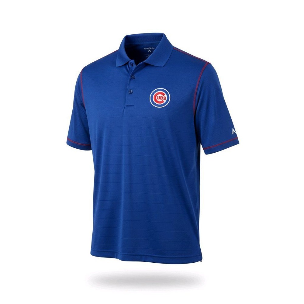 Antigua Mens Chicago Cubs MLB Polo Shirt Blue Embroidered Logo‎ Size M